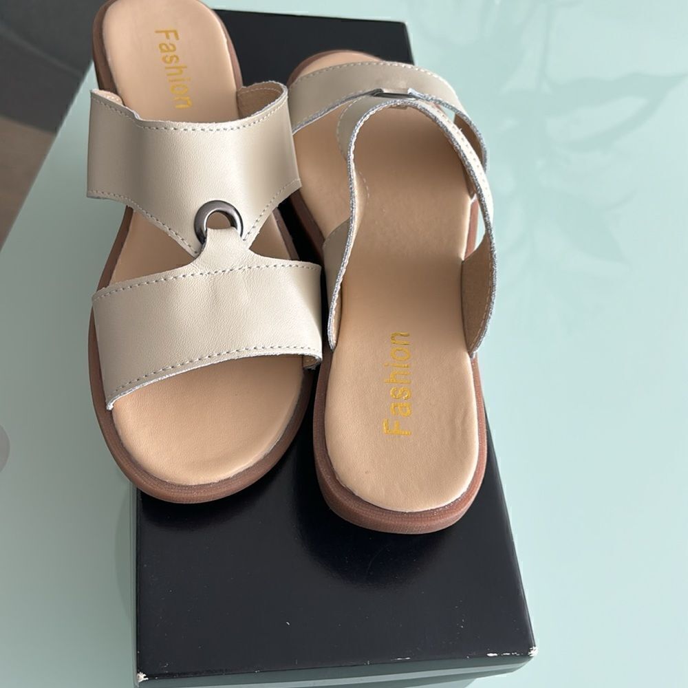 Stanley blacker fashion sandals new 6m cream tan - Picture 6 of 7